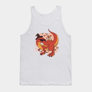 Pug and Dino Halloween Tank Top